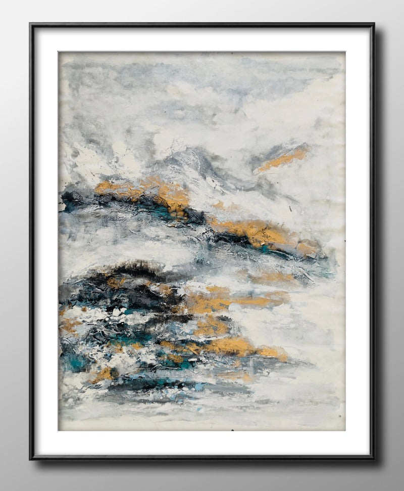 The Mounting Top, Abstract Painting Australia, Hand-painted Canvas,blue and white abstract painting,blue impressionist painting,blue painting abstract,blue painting canvas,blue paintings,blue yellow abstract painting,boakye artist,bob ross colours,bob ross seascape,body drawing