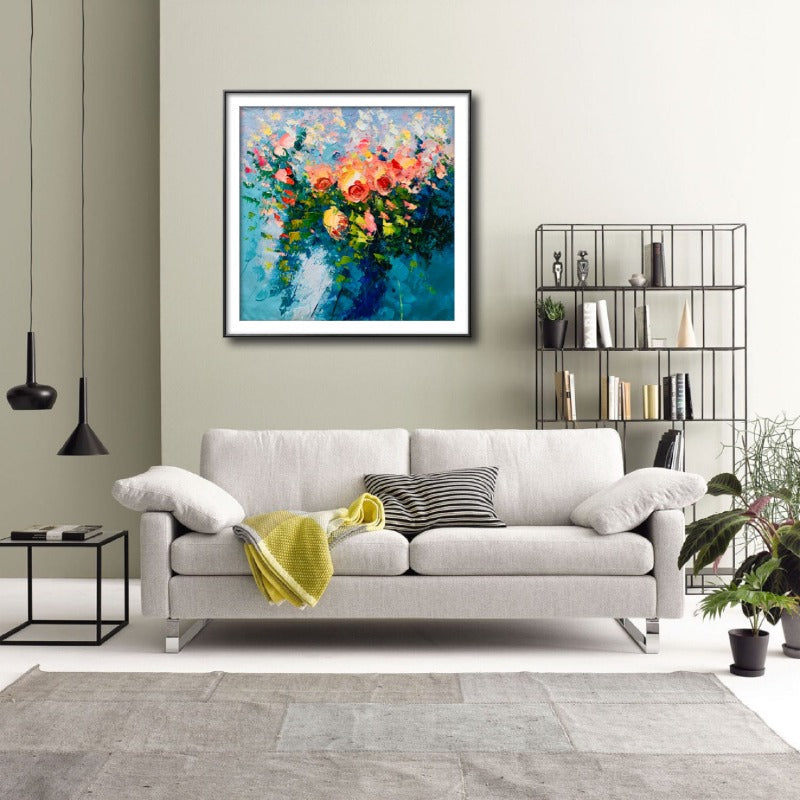 Flower Wall, Impressionism Floral Painting Australia, Hand-painted Canvas