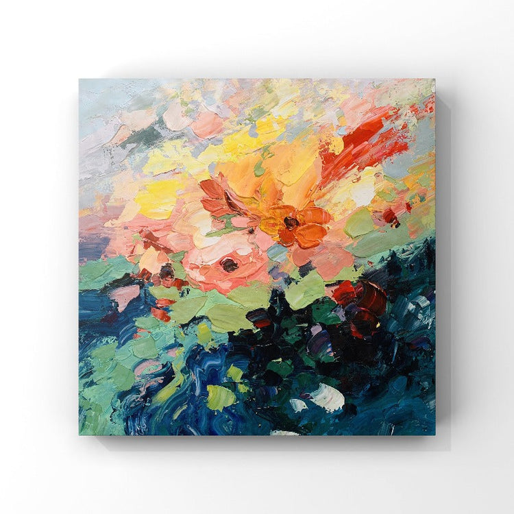 Dream Garden, Impressionism Flower Painting, Hand-painted Canvas