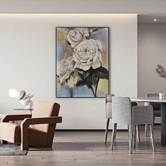 The Golden Rose, Floral Painting Australia, Hand-painted Canvas,art museum korea,art museum liverpool,art museums in manila,art museums in seoul,art museums in shanghai