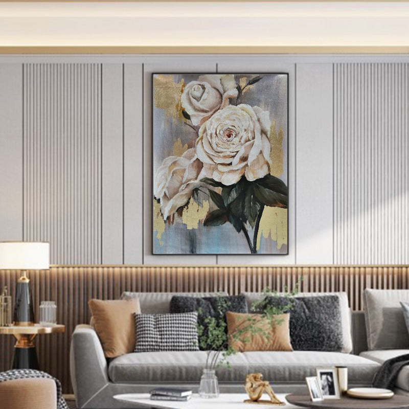 The Golden Rose, Floral Painting Australia, Hand-painted Canvas,art museum korea,art museum liverpool,art museums in manila,art museums in seoul,art museums in shanghai