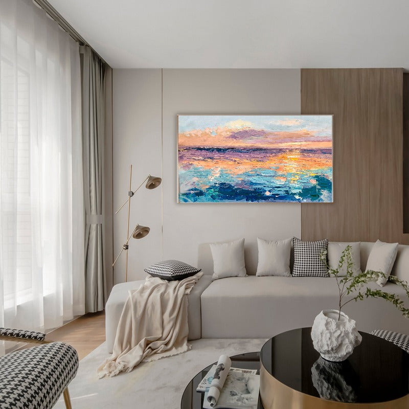 Warm Sunset, Impressionism Painting Australia, Hand-painted Canvas