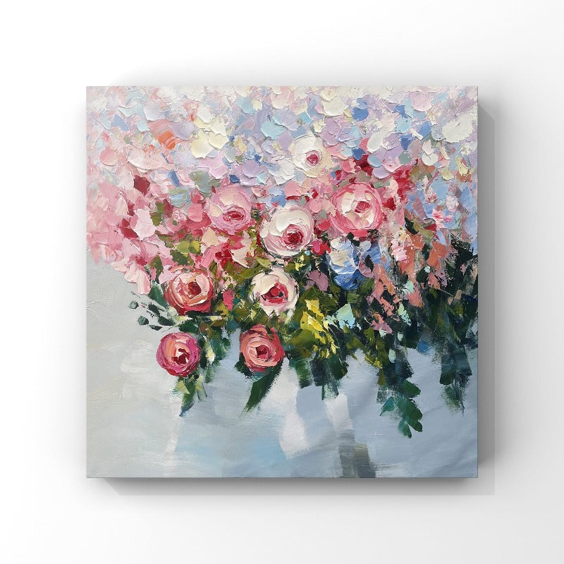 Rose Wall Flower Painting Australia, Hand-painted Canvas,artist painting on canvas,artist painting website,artist paul gauguin paintings