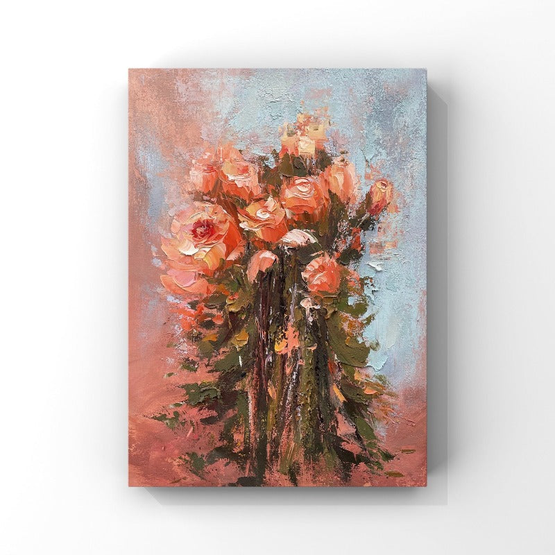 A BUNCH OF ROSE FLOWER | FLOWER PAINTING, HAND-PAINTED CANVAS