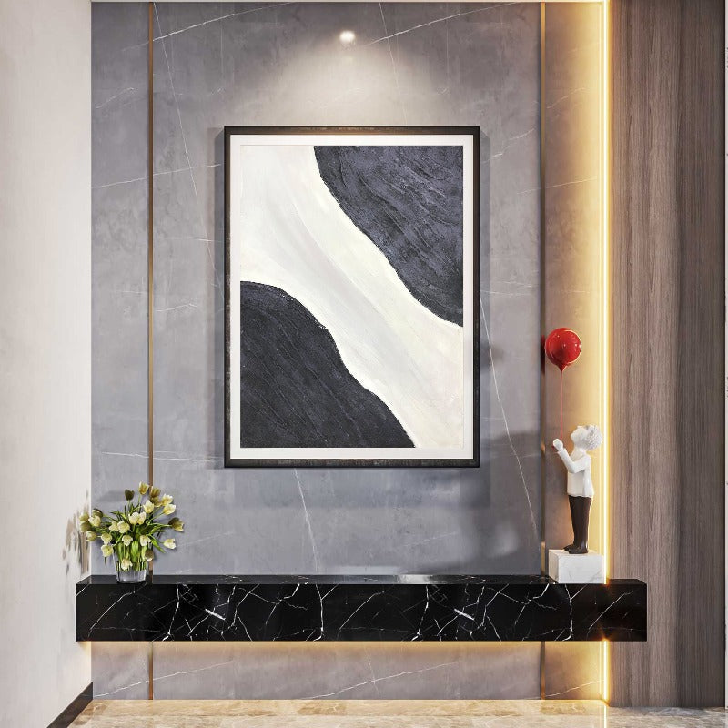 Black and White, Minimalist Painting Australia, Hand-painted Canvas,banksy face,banksy latest art,banksy new art,barbara hepburn sculpture,barbara hepworth abstract art