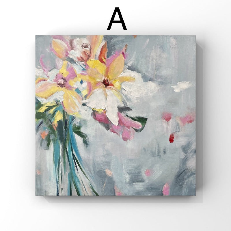 Set of 2 A Bunch of Flower Painting Australia, Hand-painted Canvas,artist contemporary painting,artist curation,artist damien hirst,artist david hockney paintings,,artist dumas
