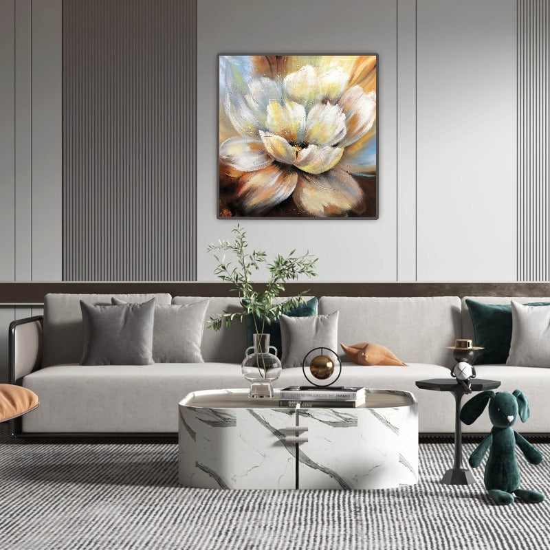 Floral Painting Australia | Rose Gold Flower | Hand Painted Canvas ...