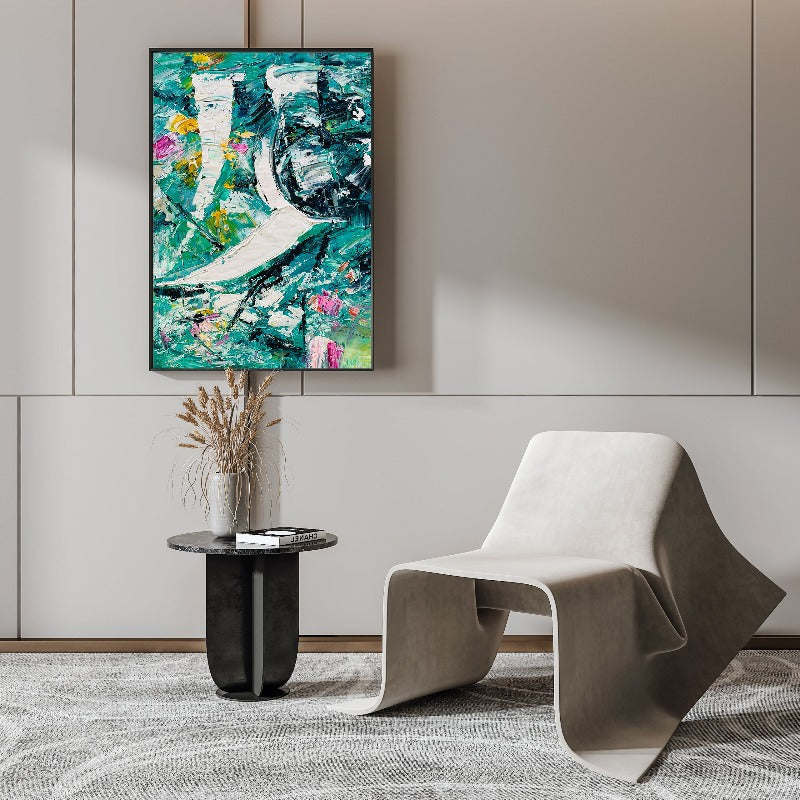 The Firework, Impasto-abstract Painting Australia, Hand-painted Canvas