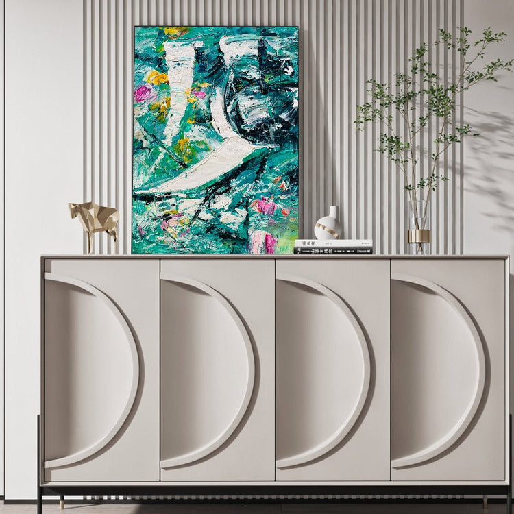 The Firework, Impasto-abstract Painting Australia, Hand-painted Canvas