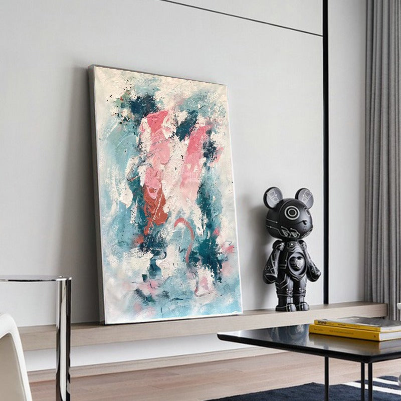 Pink World, Abstract Painting Australia, Hand-painted Canvas,black color wall art,black colour wall art,black frame abstract art,black frame art wall,black frame wall art,black framed abstract art,black gold and grey abstract painting,black gold and silver wall art,black gold and white painting
