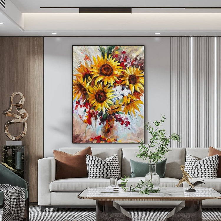 Sunflower, Floral Painting Australia, Hand-painted Canvas,art painting sale online,,art painting scream,art painting the scream,art painting watercolor,art painting with meaning