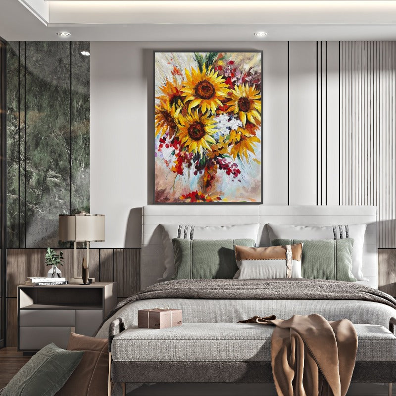 Sunflower, Floral Painting Australia, Hand-painted Canvas,art painting sale online,,art painting scream,art painting the scream,art painting watercolor,art painting with meaning