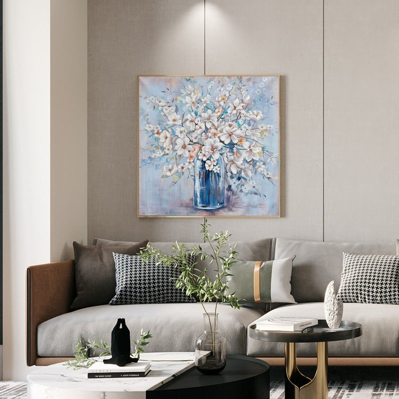 FLORAL PAINTING, VASE, HAND-PAINTED CANVAS,classic pencil drawing,classic pop art,classic scenery painting,classic surrealism art,classical indian art,classical landscape painting,classical landscapes,claude monet and impressionism,claude monet french impressionism
