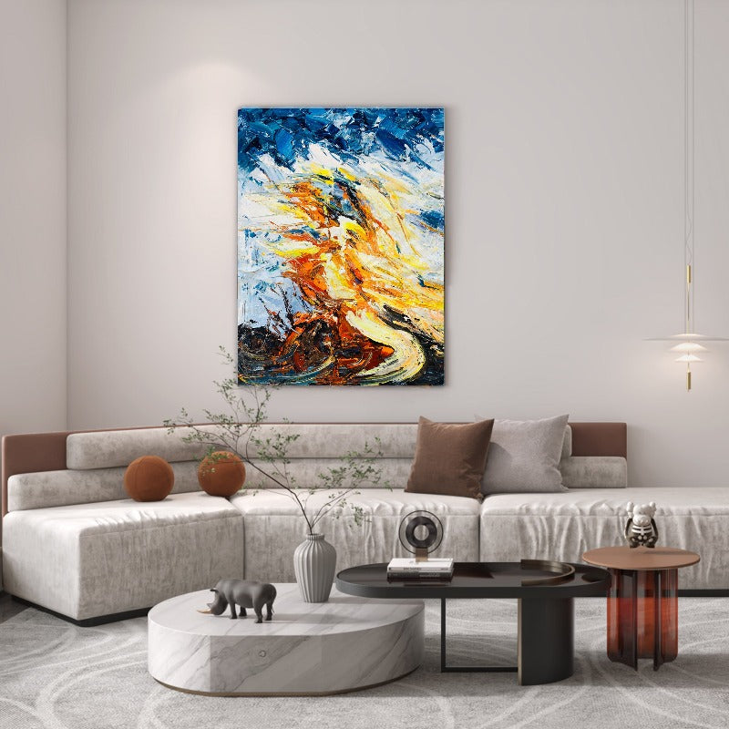 Peak Side, Impasto-abstract Painting Australia, Hand-painted Canvas,black white and blue wall art,black white and gold abstract painting,black white and gold artwork,black white and gold canvas wall art,black white and gray abstract art,black white and grey abstract art