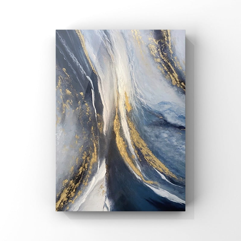 NATURE WORSHIP, MARBLE PAINTING, HAND-PAINTED CANVAS