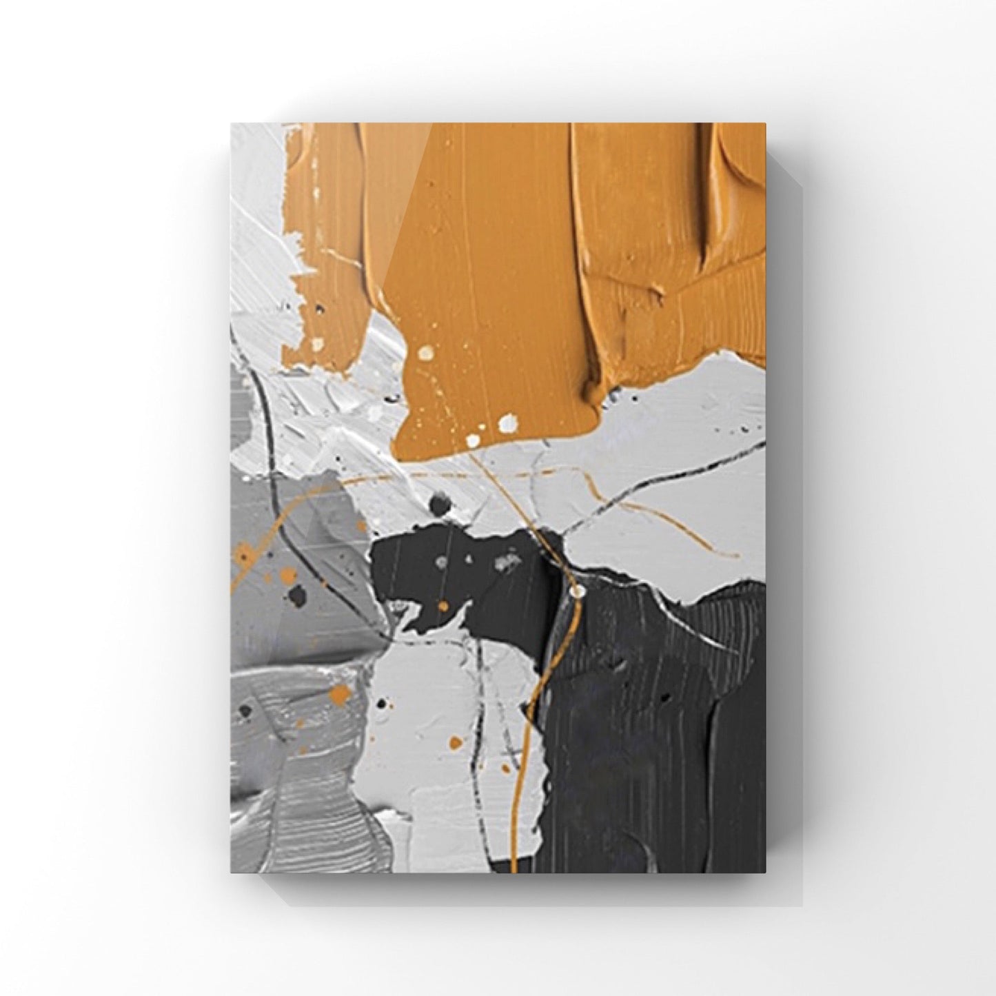 ORANGE SIED, MINIMALIST PAINTING, HAND-PAINTED CANVAS