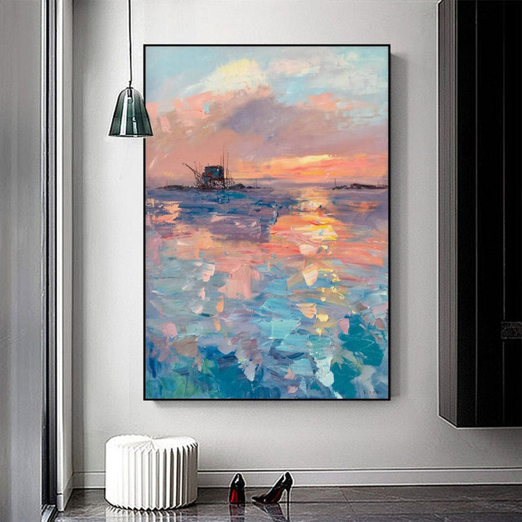 Sunset, Landscape Painting Australia, Hand-painted Canvas,best art galleries for emerging artists,best art galleries in la,best art galleries in usa,best art gallery apps